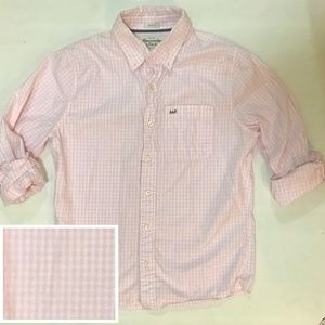 Abercrombie Mens Muscle Fit Pink Plaid Shirt